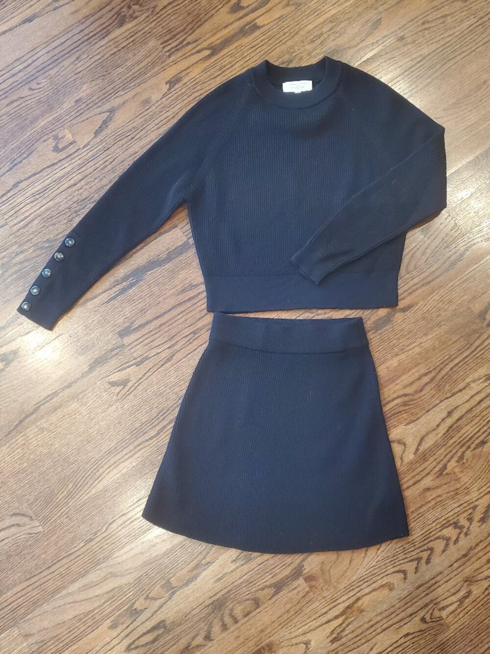 NWOT Sézane Sami Sweater & Naella Skirt Set in Black